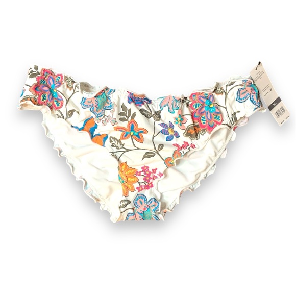 sundazed Other - Sundazed Mermaid Floral-Print Ruffled Bikini Bottoms White Colorful XL Women’s